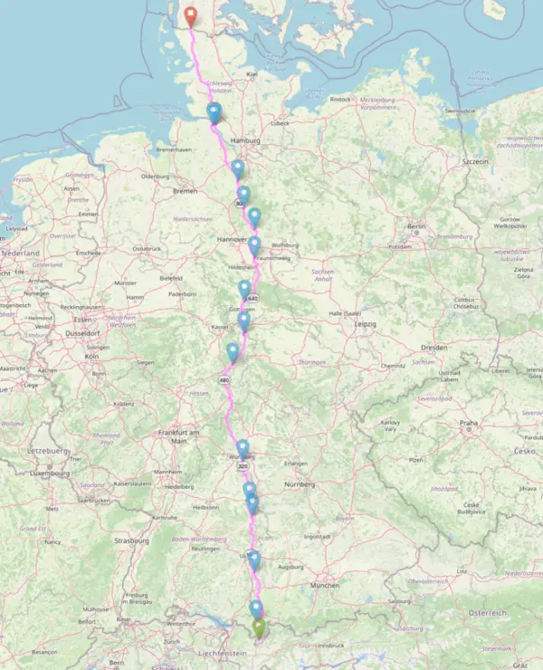 Holger Seidel's record ride route