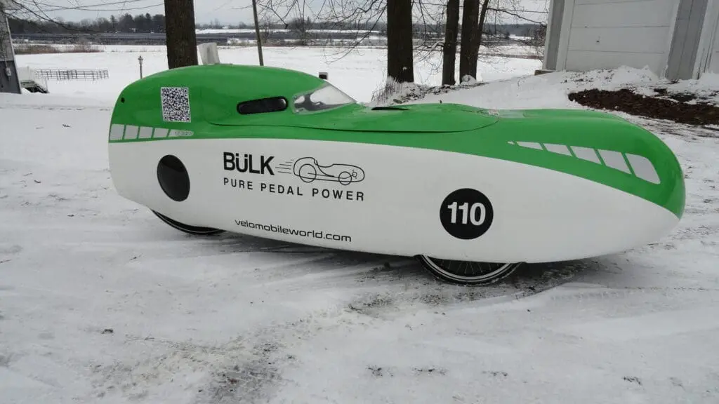 francis giroux velomobile new years eve winter ride